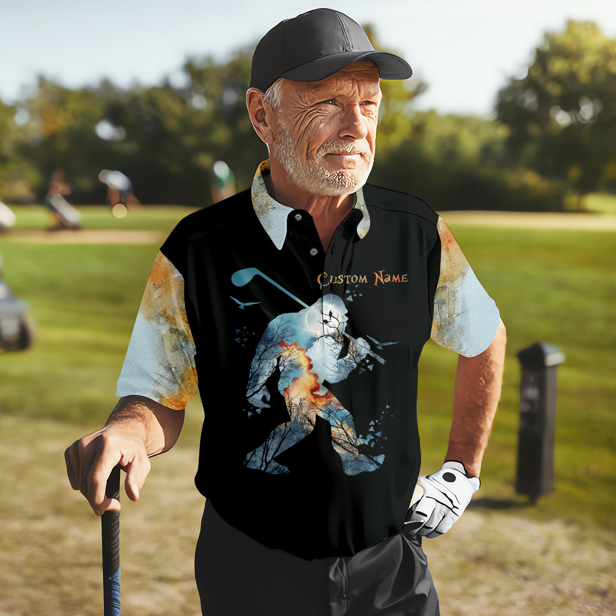 Not All Who Wander Are Lost Men's Golf Polo Shirtigfoot Golf Shirt, Dad Golf Gift