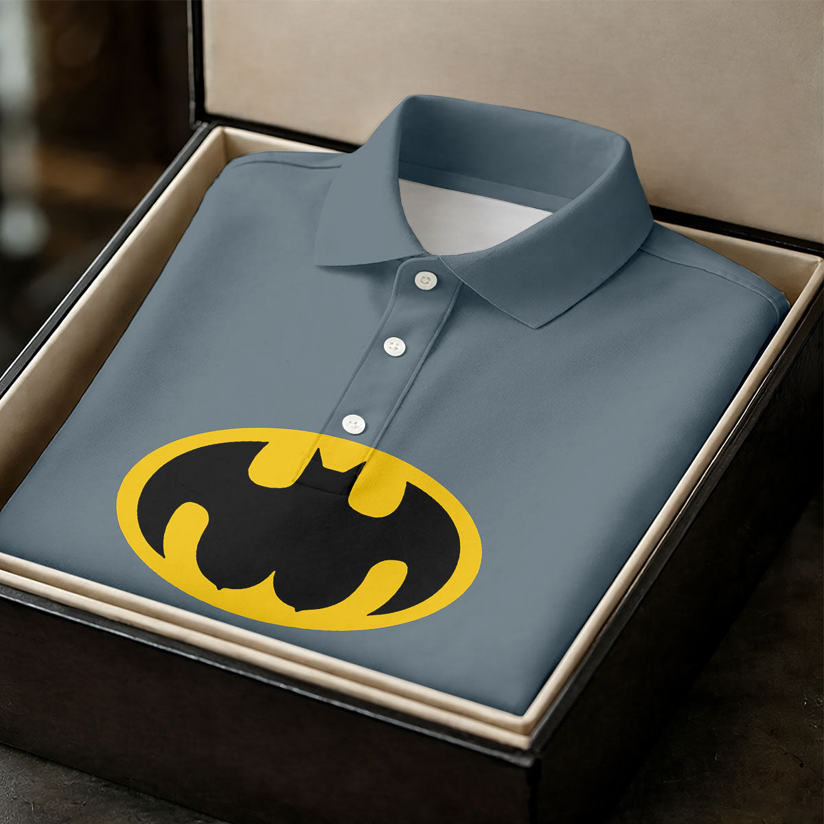 Boobman Comic Hero Logo Belt Golf Polo Shirt, Men's Polo Shirt, Funny Golf Apparel, Performance Golf Shirt