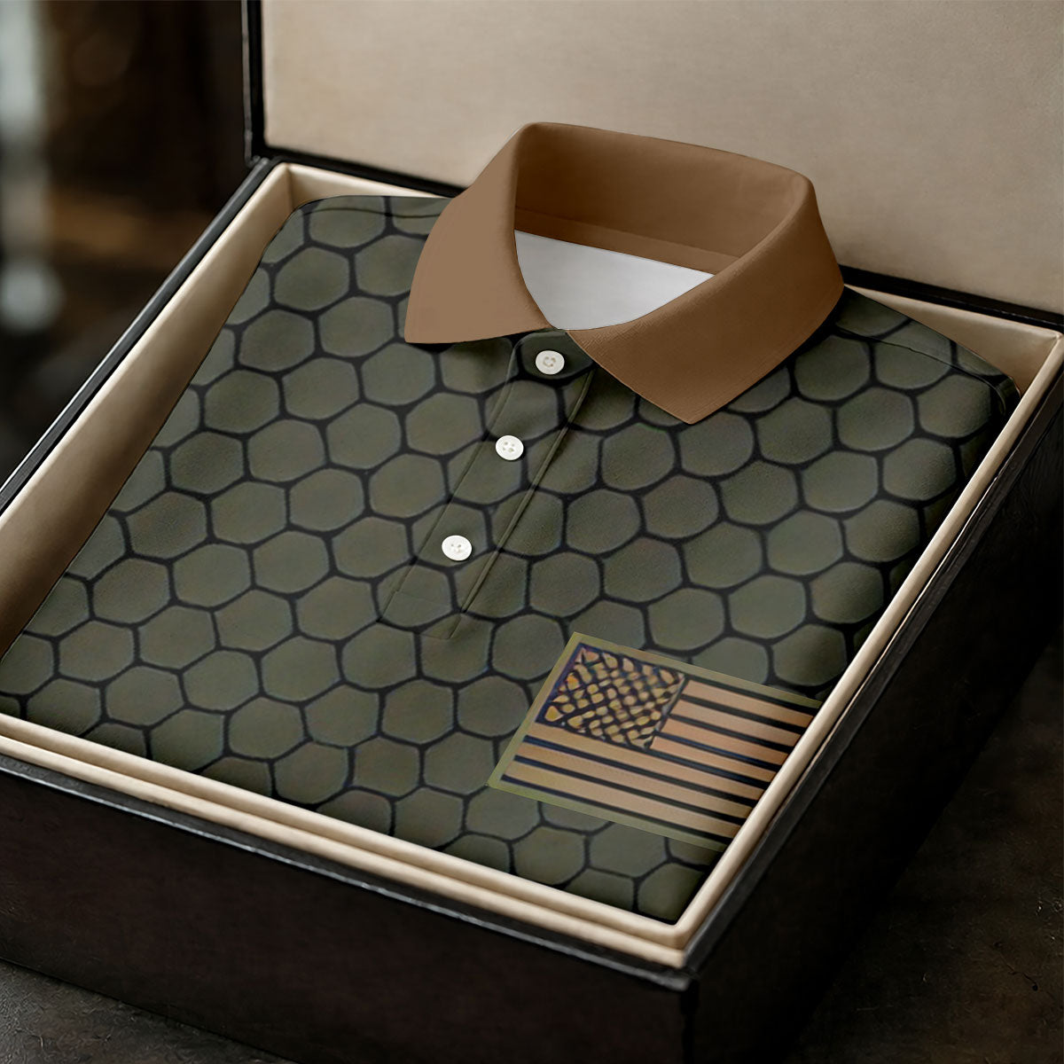 USA 250th Anniversary Patriotic Polo Men's Faith Cross And American Flag Print Polo ShirtOf July Shirt
