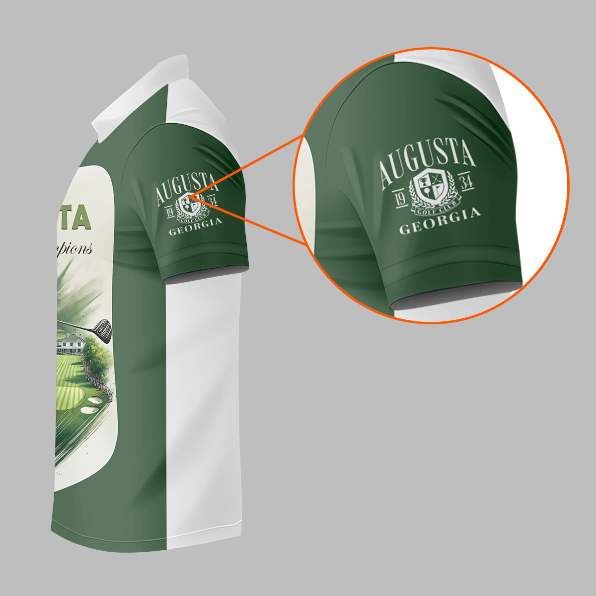 Custom Augusta Golfer Home Of Champions Men's Golf Polo ShirtMens Golf Gift, Mens Golf Shirt