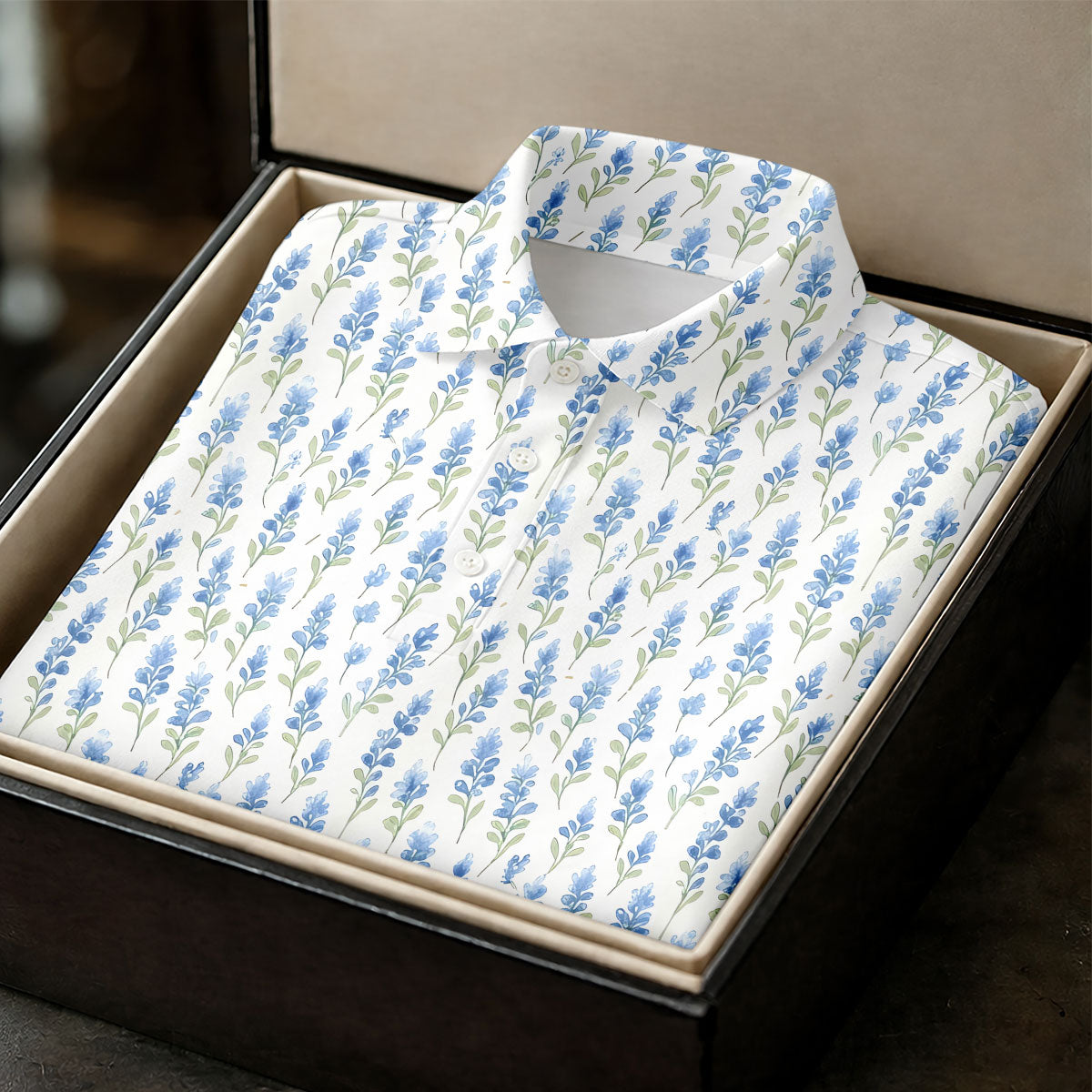 Texas Bluebonnet Floral Pattern Golf Polo Shirt, Womens Golf Polo, Ladies Golf Shirts