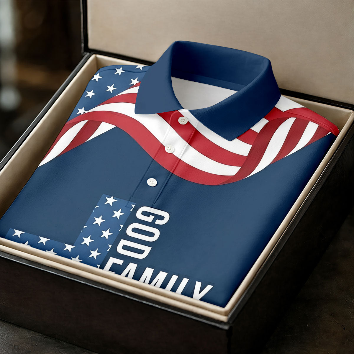 God Family Country Faith Cross 250 Years Of Blessing US Flag Golf Shirt, Golf Shirt For Women