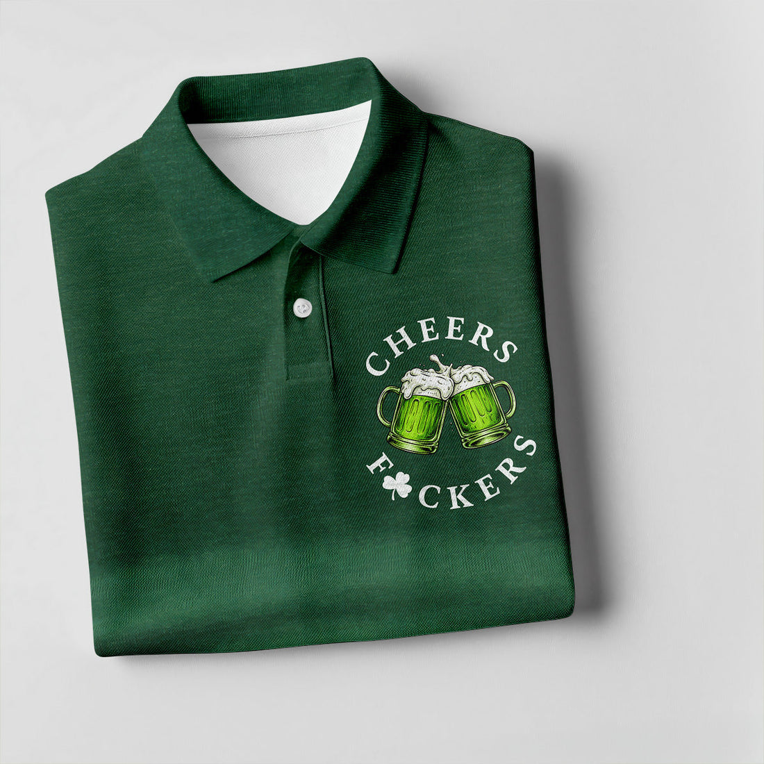 St Patrick's Day Cheers Men's Funny Golf Shirts, Polo Shirt Men, Golf Shirts For Men