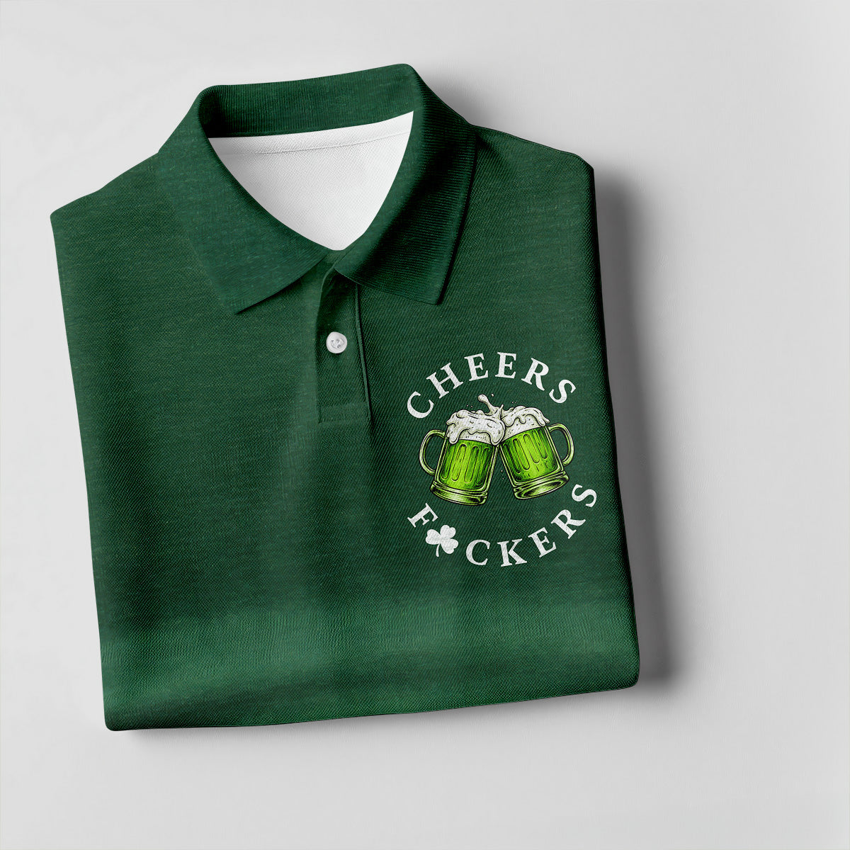 St Patrick's Day Cheers Men's Funny Golf Shirts, Polo Shirt Men, Golf Shirts For Men