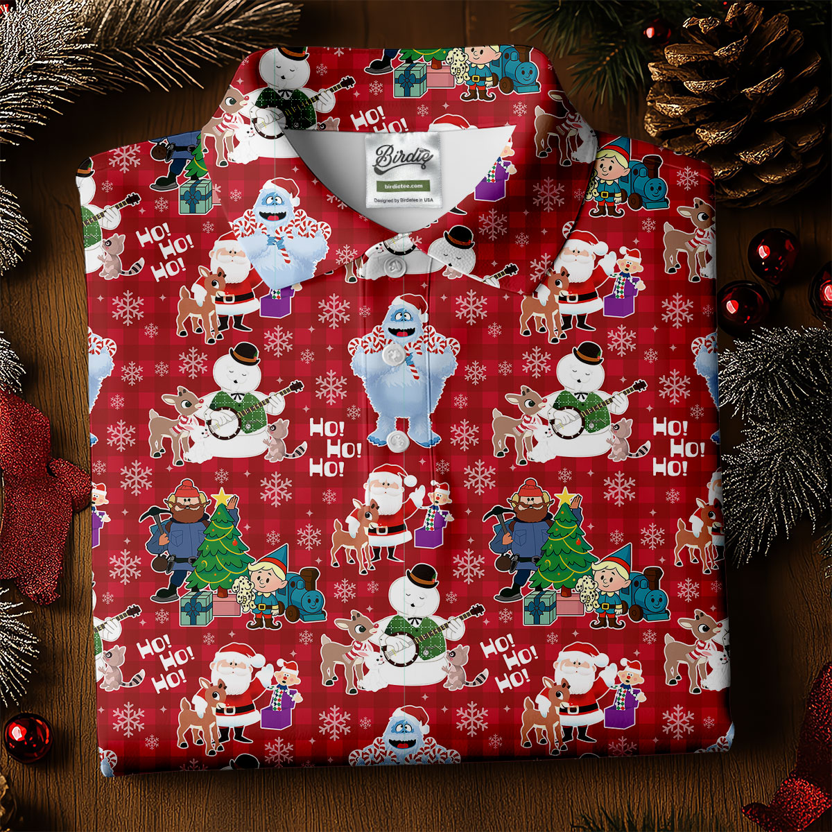 Ho Ho Ho Santa Yeti Women's Golf Tops, Christmas Golf Shirt, Ladies Golf Polos, Golf Gift For Ladies