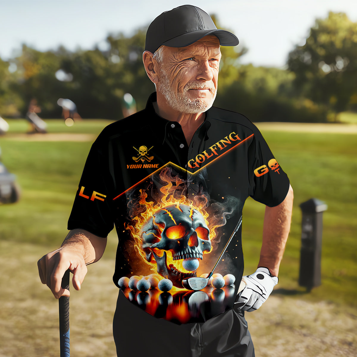 It Takes A Lot Of Balls To Golf Like I Do Custom Men's Golf Polo ShirtSkull Golf Shirt, Funny Golf Shirt