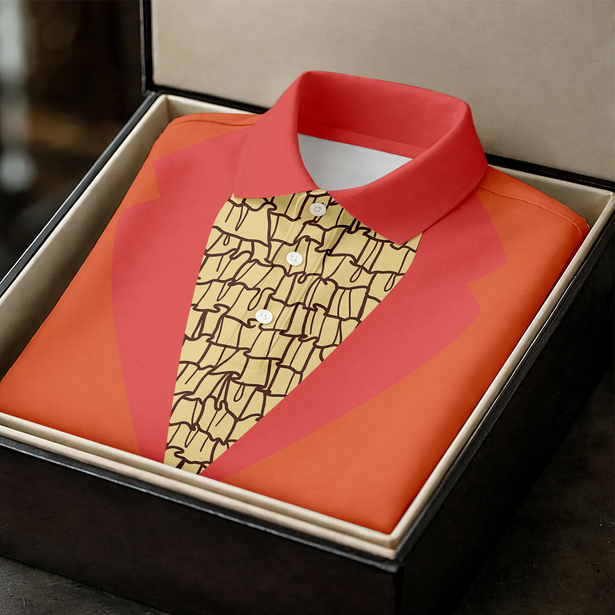 Orange Tuxedo Fun Women's Golf Shirts, Retro Golf Shirt, Ladies Golf Tops