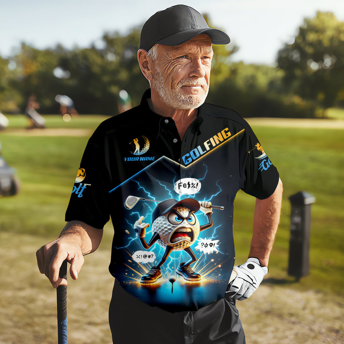 Swearing Doesn't Mean You're A Bad Person Custom Funny Golf Polo ShirtDad Golf Gift