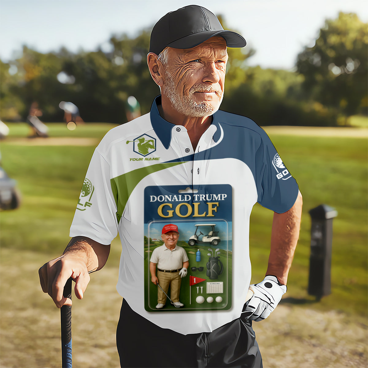 Trump Golfing Custom Men's Golf Polo ShirtGolfing Apparel, Gift For Golfers