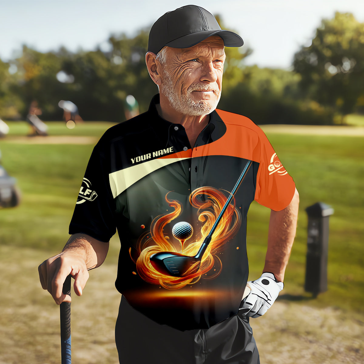 Never Underestimate An Old Man With A Golf Club Custom Funny Golf Polo ShirtChristmas Golf Gift