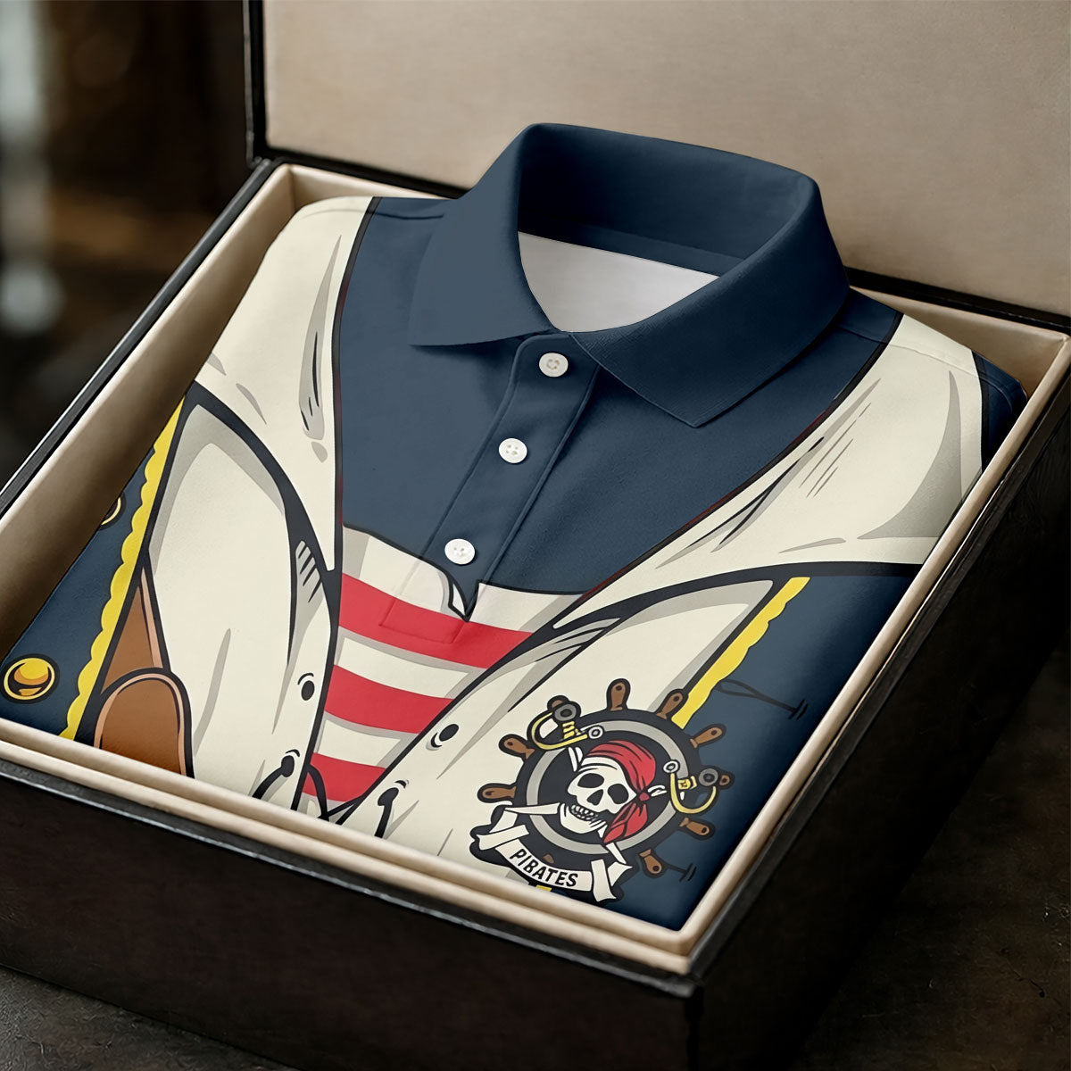 Funny Pirate Costume Hawaiian Golf Shirt, Men's Golf Shirt, Polo Shirts For Men