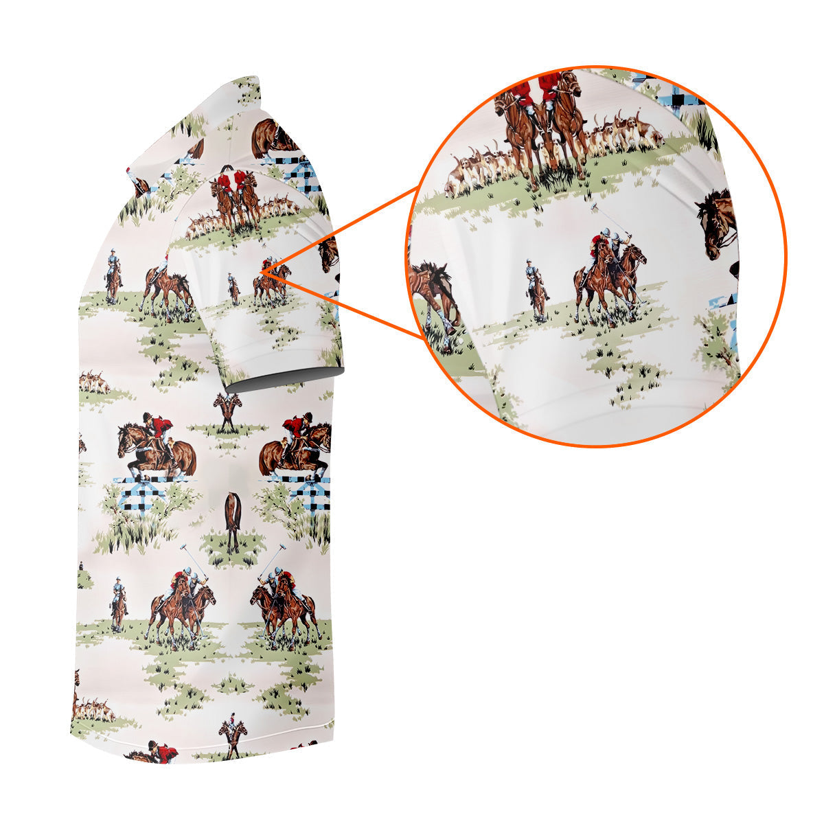 Equestrian Theme Mens Golf Polo Shirt Unique Gift For Golfer, Golf Accessories For Men
