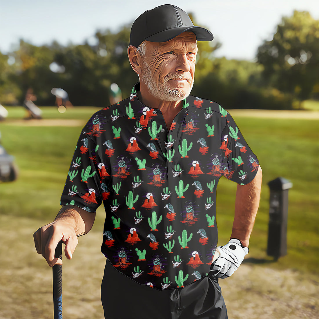 Funny Golf Polo ShirtMen, Skull Golf Shirt, Dad Golf Gift