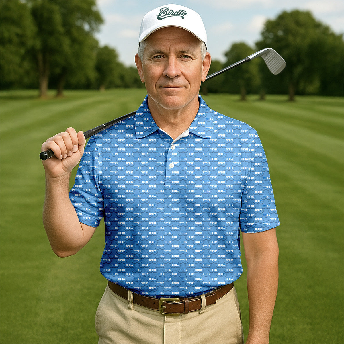 Funny Blue Golf Shirt, Mens Golf Polo Shirt Fun Golf Shirts For Men, Hilarious Golf Shirts