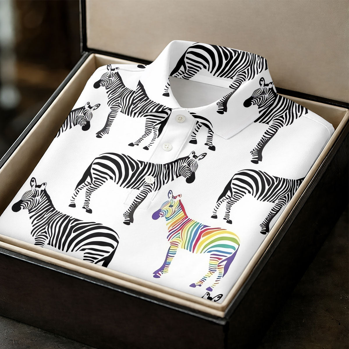 Rainbow Zebra Be Yourself Pride Month Support Golf Tops For Men, LGBT Community Polo Shirt Men