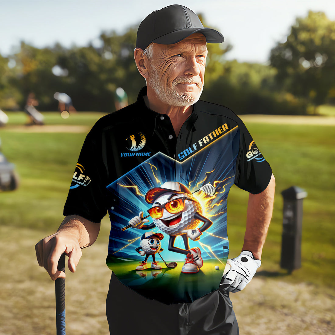 Best Dad By Par Golf Father Custom Men's Golf Polo ShirtFunny Golf Shirt, Christmas Golf Gift