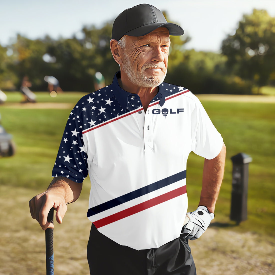 I Put It in Every Hole Mens Golf Polo ShirtMens Golf Gift, Funny Golf Shirt, America 250 Anniversary Golf Shirt