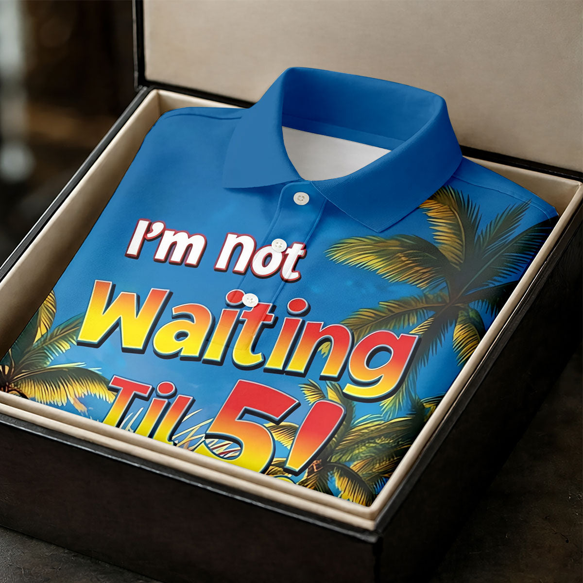 I'm Not Waiting Til 5 Funny Parrot Hawaiian Golf Shirt, Men's Golf Shirt, Polo Shirts For Men