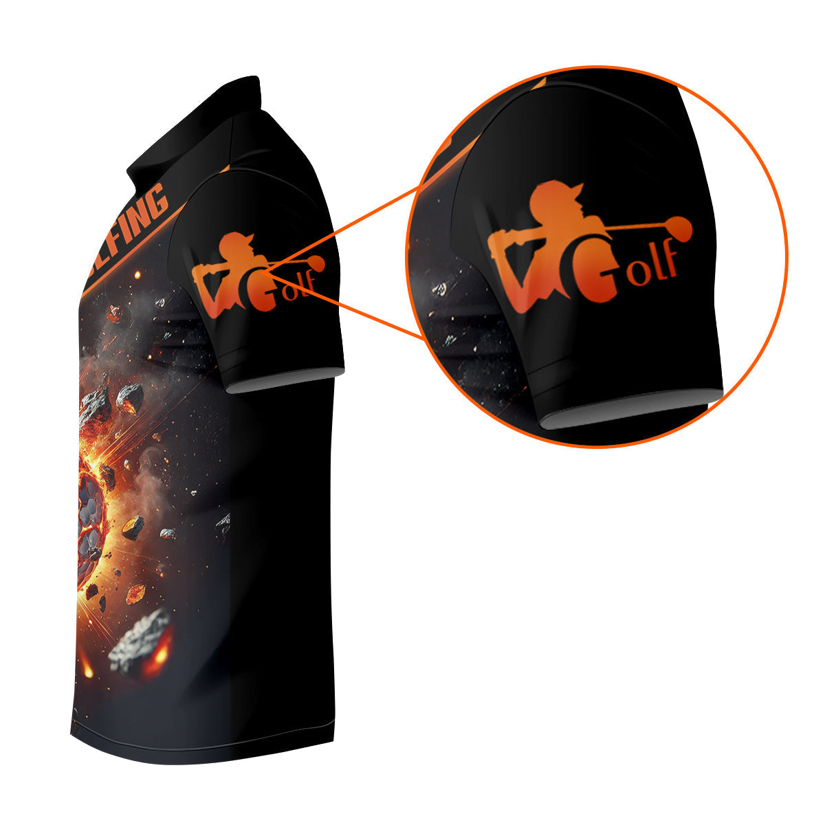 Galactic Golf Men's Golf Polo ShirtGolfing Apparel, Mens Golf Gift, Funny Golf Shirt