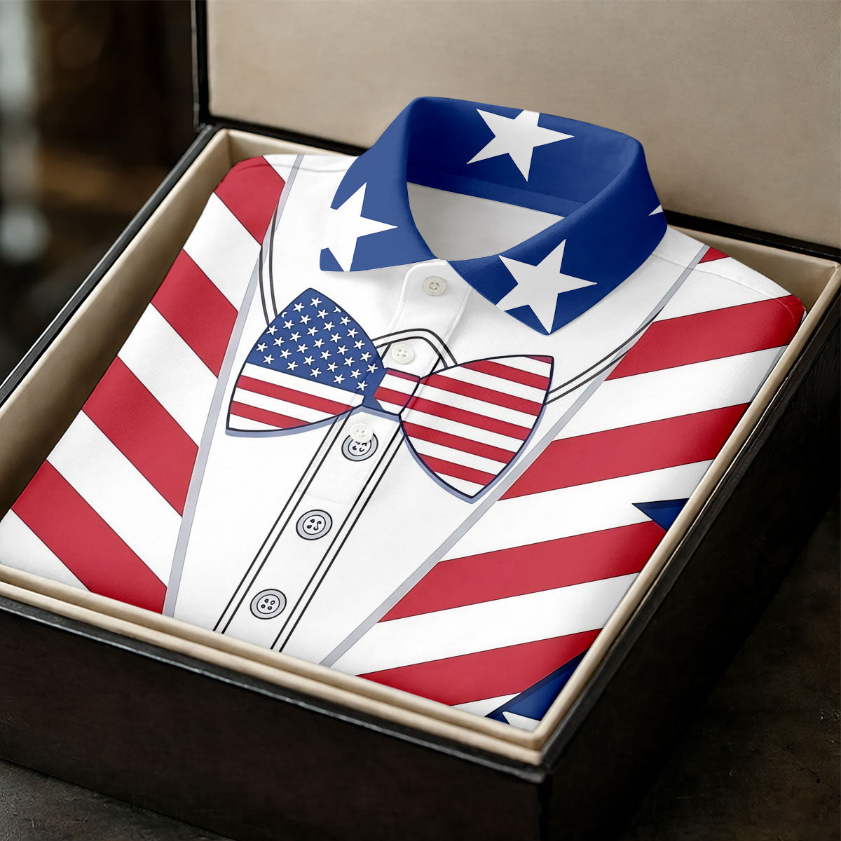 US Flag Costume Patriotic 4th Of July Golf Shirt, 250th Anniversary Polo Shirt Men