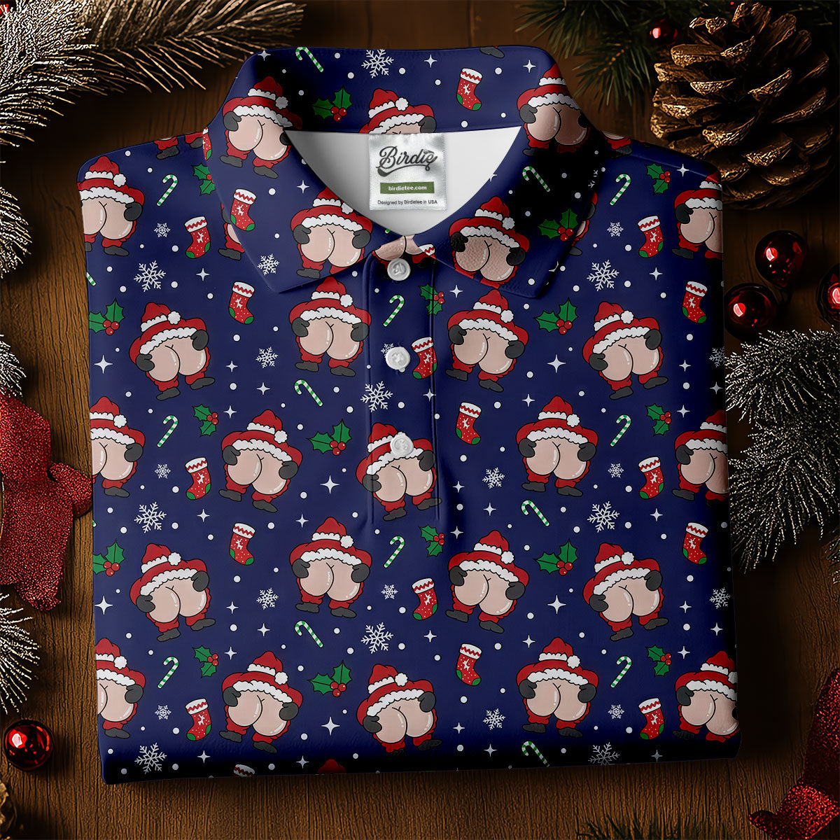 Funny Santa Christmas Women Golf Top, Christmas Golf Shirt, Ladies Golf Shirts, Golfing Apparel
