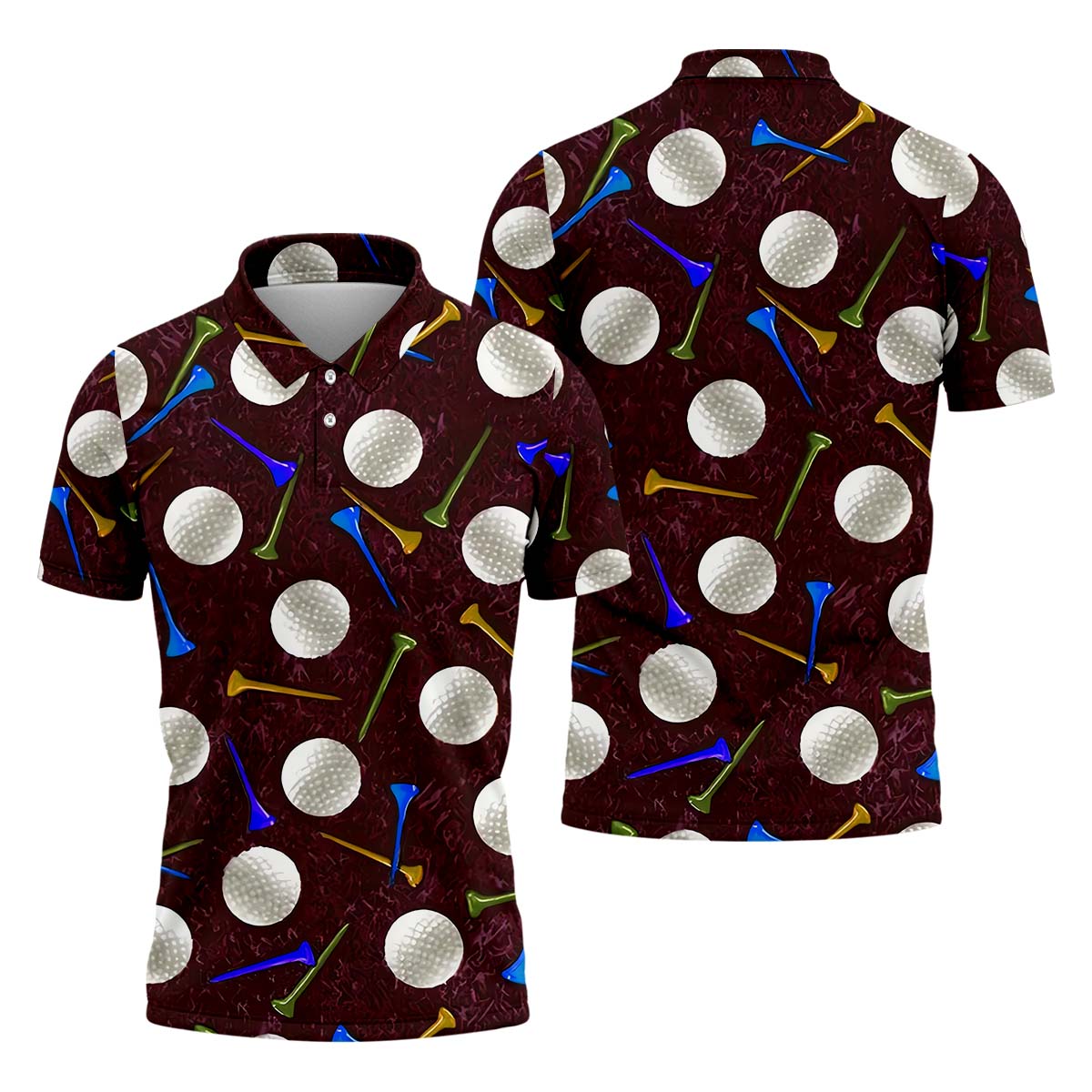 Golf Balls Men's Golf Polo ShirtFunny Golf Shirt, Golf Gifts For Dad