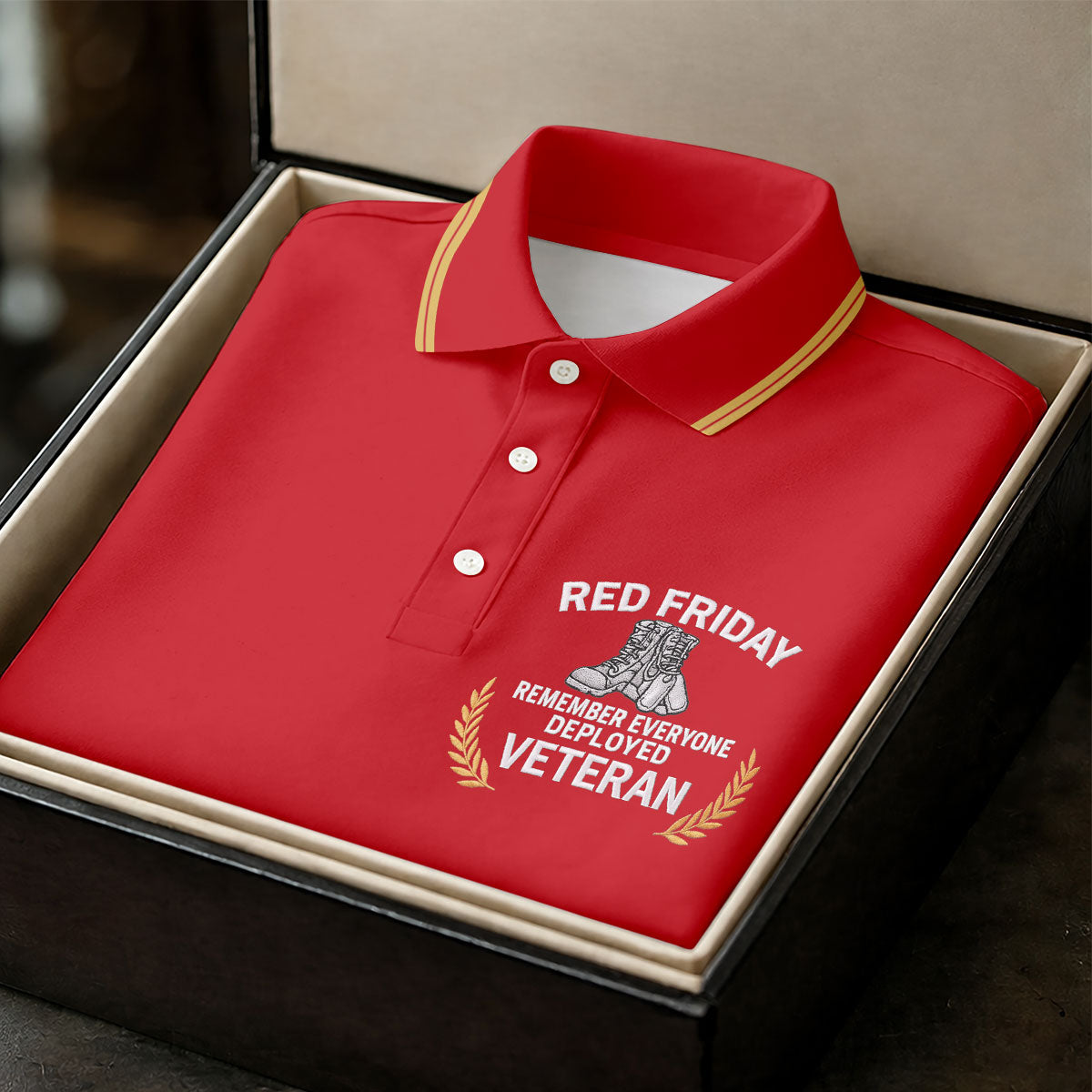 Red Friday Veteran Memorial 250 Years Golf Tops For Men, Patriotic Father's Day Golf Shirt