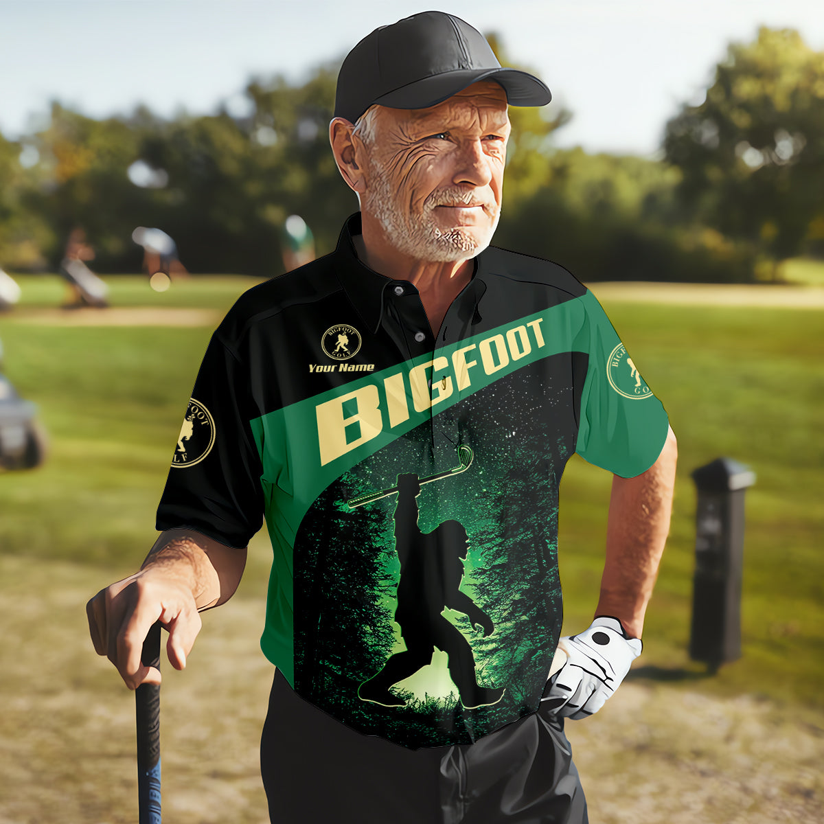 Bigfoot Custom Mens Golf Polo Shirtf Gifts For Dad