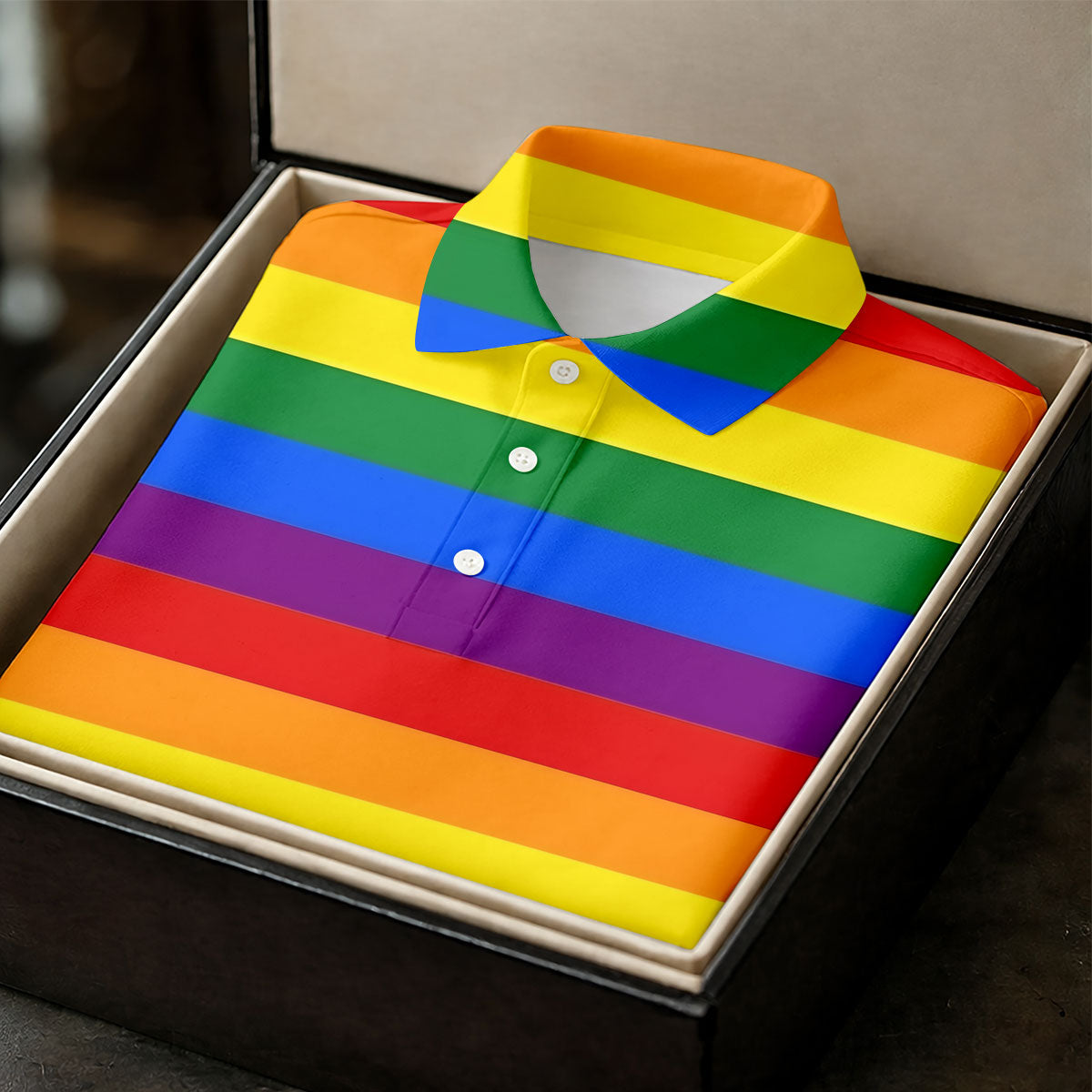 LGBT Rainbow Flag Golf Tops For Men, Gay Pride Month Celebrate Golf Shirts For Men