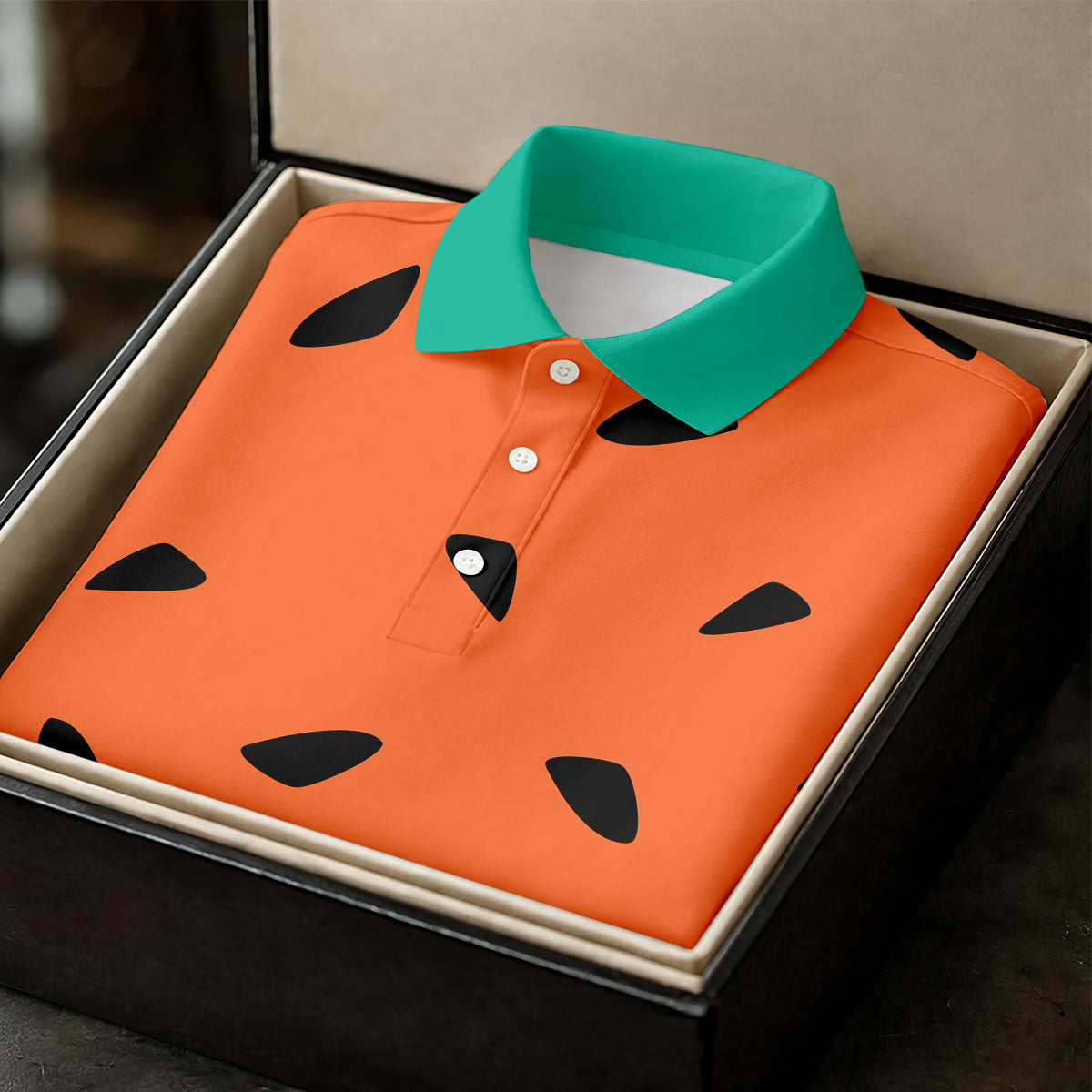 Watermelon Slice Polo Shirt, Orange Summer Design, Golf Shirts For Men