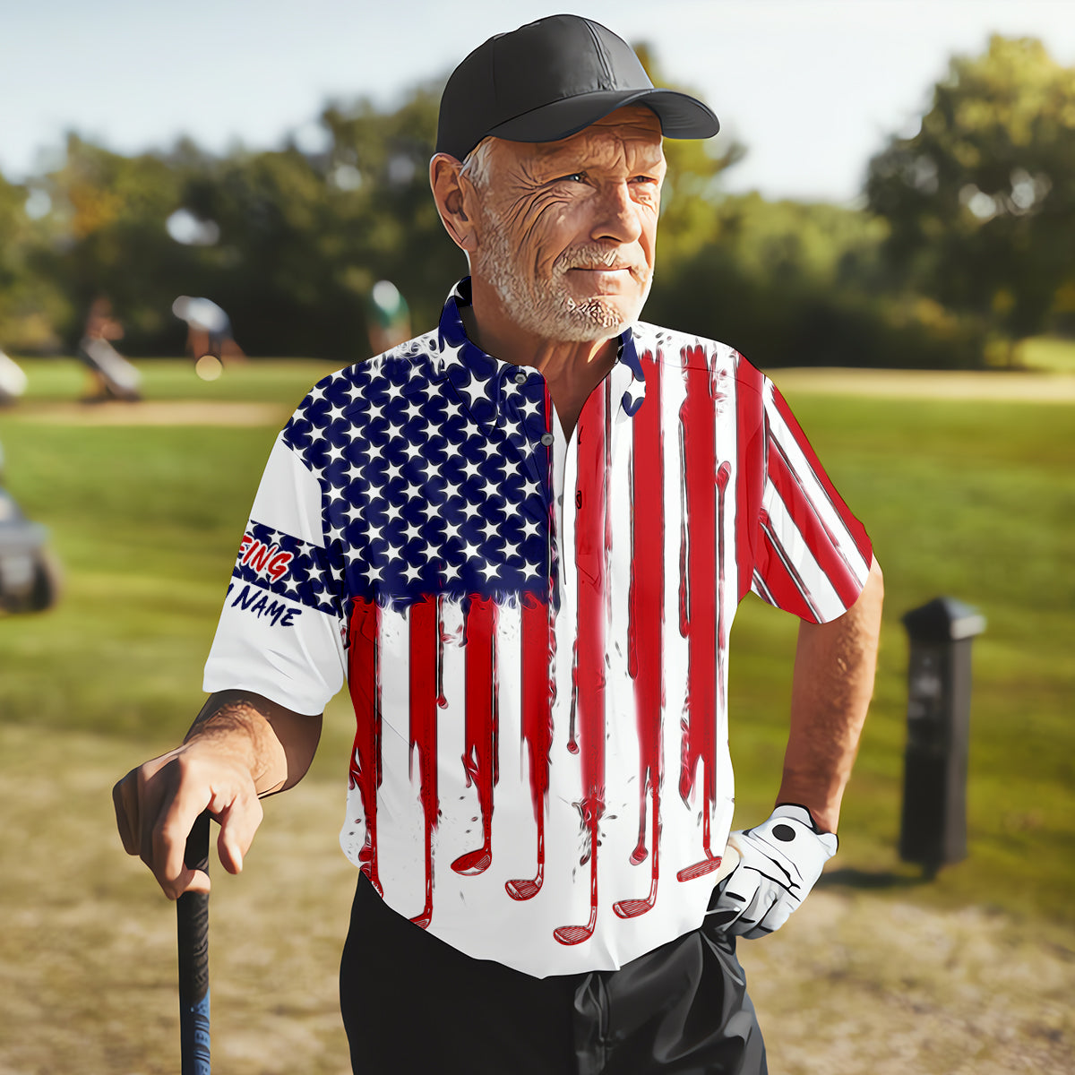 American Flag Custom Golf Polo ShirtS Patriotic Pride Men's Golf Polo Shirtatriotic Golf Shirt, USA Golf Shirt