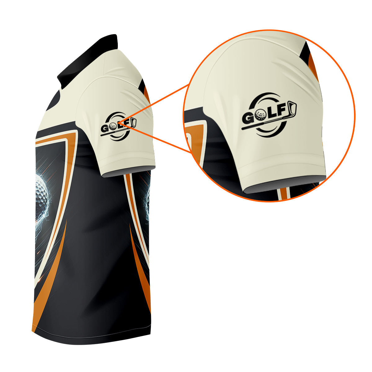 Custom Golf Ball Men's Golf Polo ShirtGolfing Apparel, Golf Gifts For Men