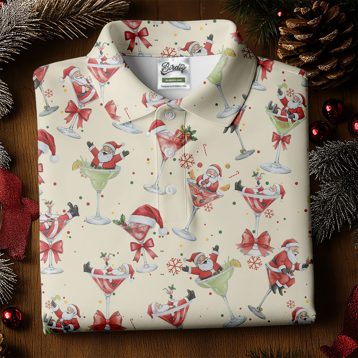 Santa Claus Margarita Christmas Shirt, Unique Gift For Golfer, Ladies Golf Shirts, Golf Gifts For Women