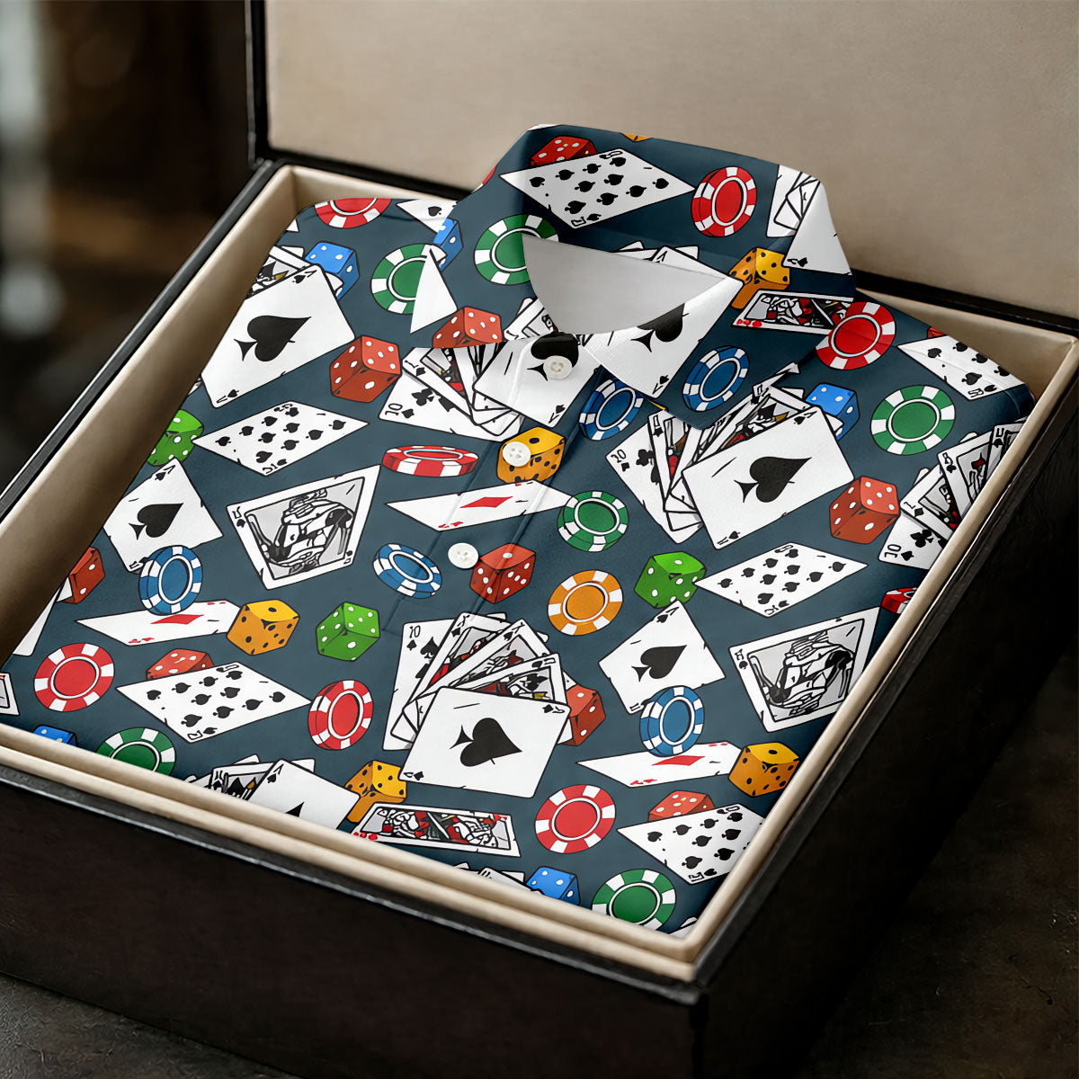 Poker Blackjack Hawaiian Golf Shirt, Playing Card Pattern Women's Golf Tops, Ladies Golf Shirts