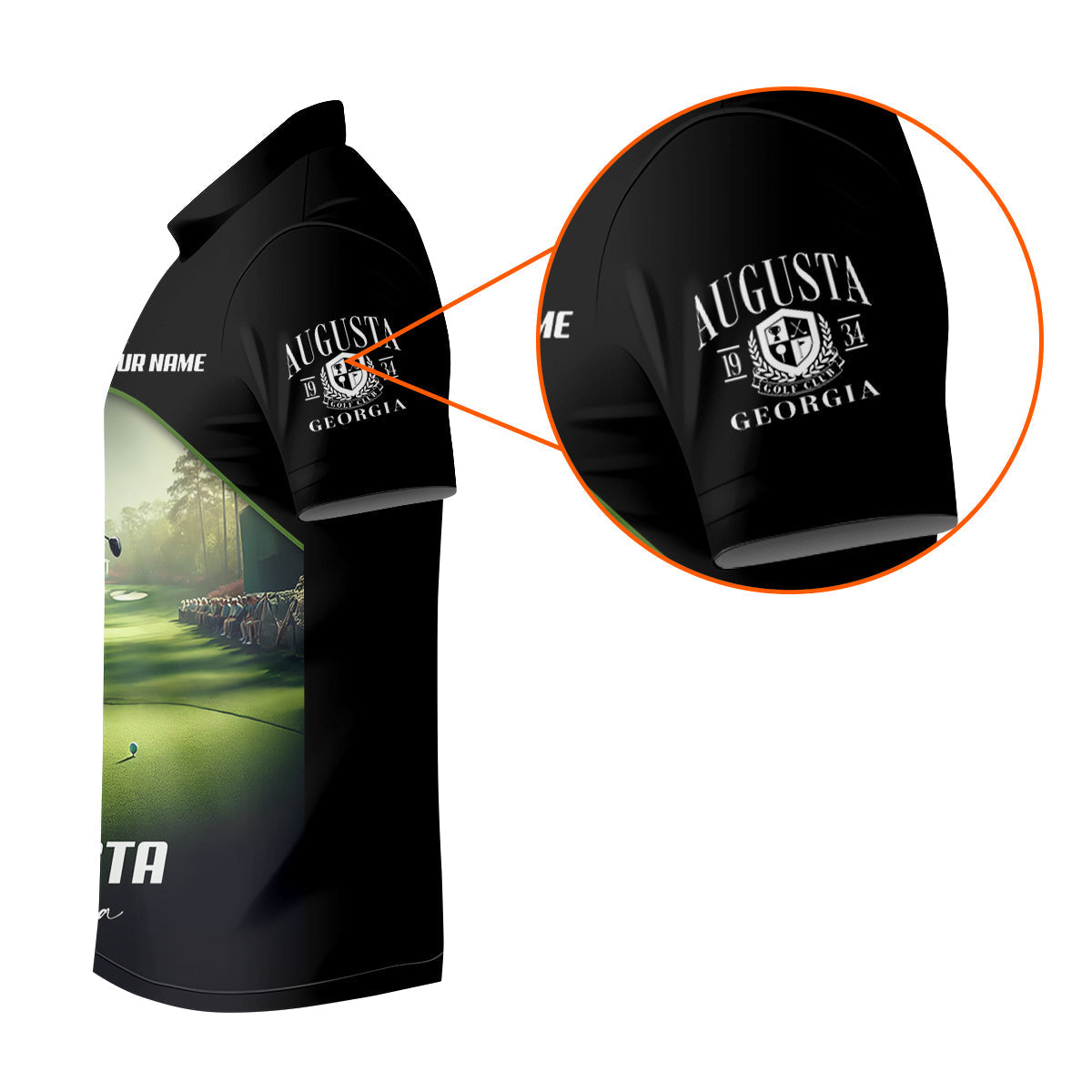 Augusta Georgia Custom Men's Golf Polo ShirtFunny Golf Shirt, Gift For Golfers