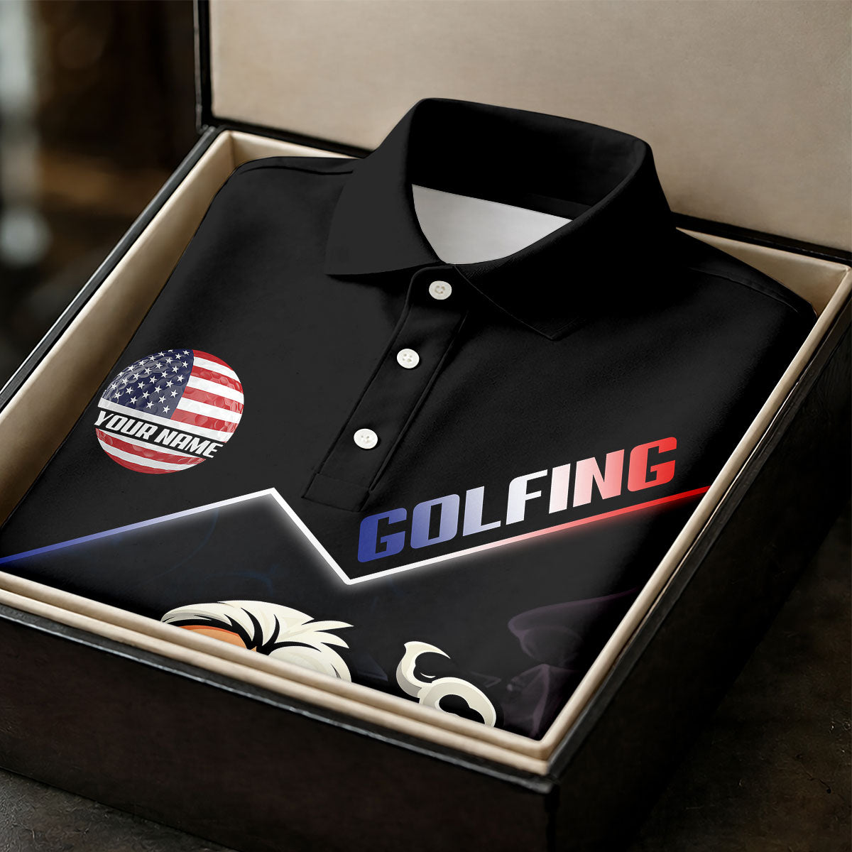 Patriotic Man Golf And Beer Custom Name Funny 4th Of July Golf Shirt, 250th Anniversary Golf Shirts For Men