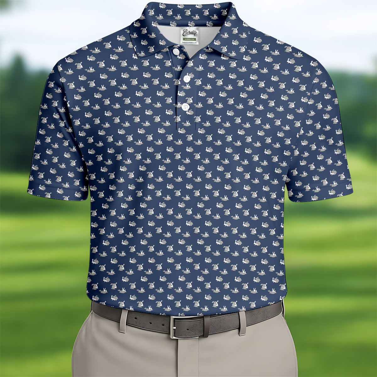 Rabbit Couple Naughty Position Men's Funny Golf Shirts, Valentines Golf Gift, Golf Shirts For Men