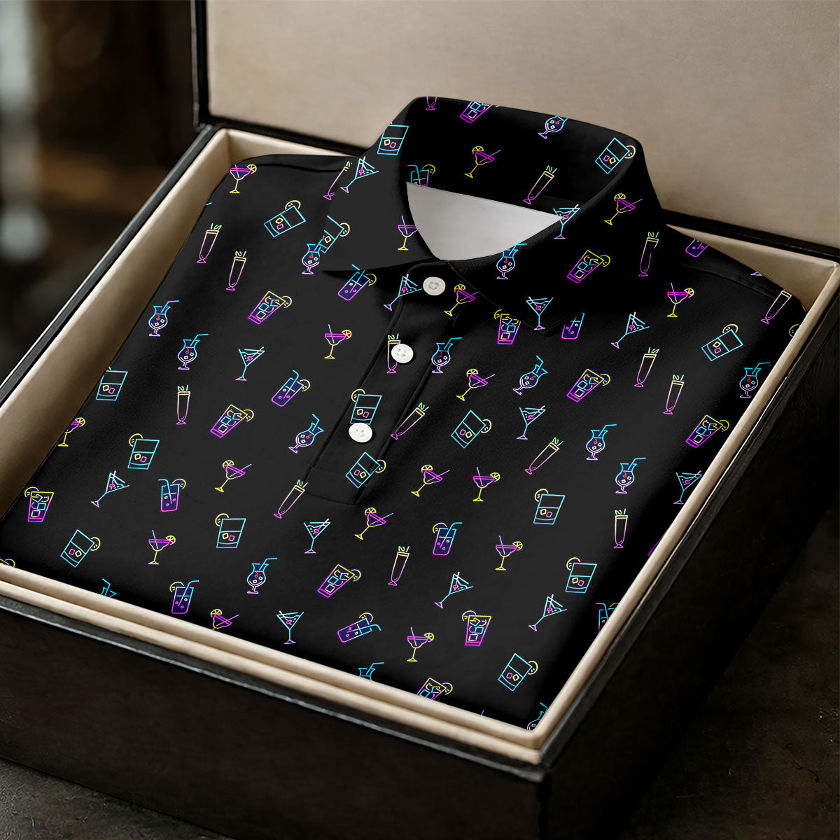 Neon Cocktail Retro Golf Shirt, Ladies Golf Tops, Golf Shirt For Women, Ladies Golf Shirts