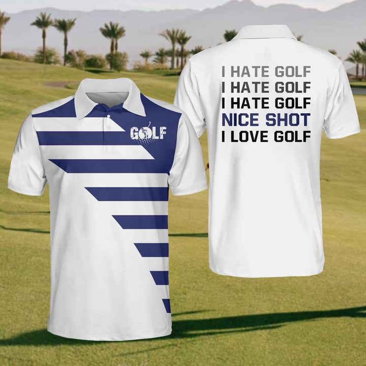 Love/Hate Golf Polo ShirtMens Goft Shirt, Funny Golf Shirt