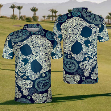 Phantom Skull Mens Golf Polo ShirtMens Goft Shirt, Gift For Golf Lovers