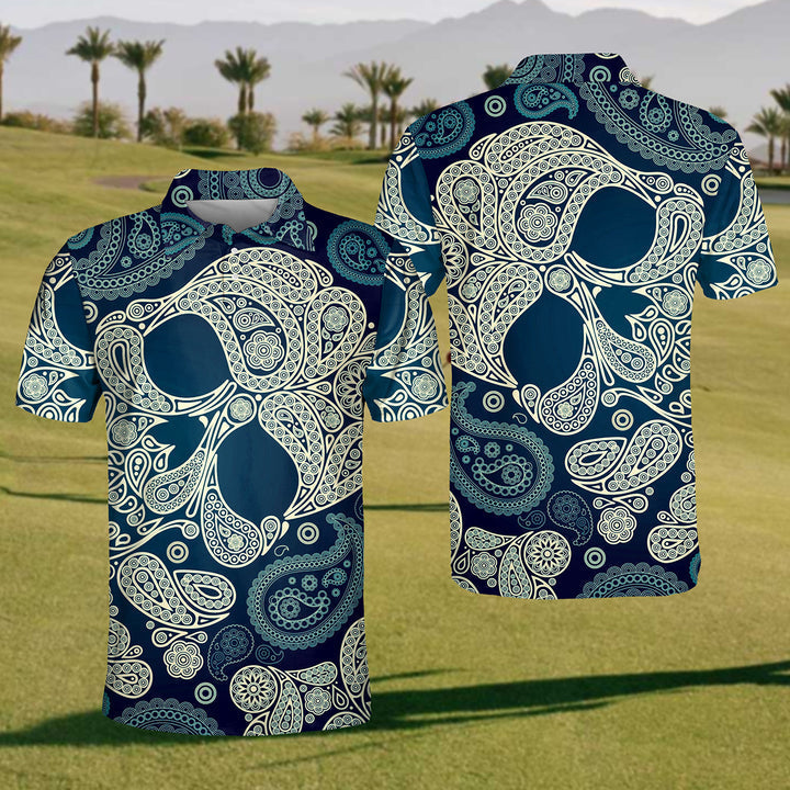 Phantom Skull Mens Golf Polo ShirtMens Goft Shirt, Gift For Golf Lovers