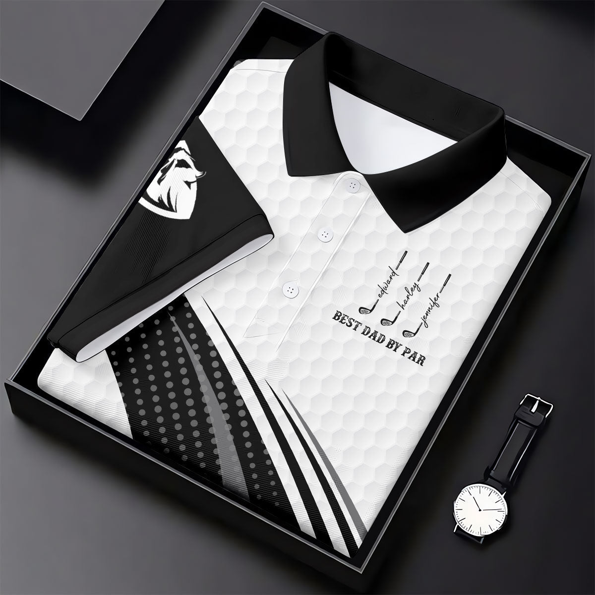 Best Dad By Par Dimple Pattern Father's Day Golf Shirt, Polo ShirtFor Men, Gift For Golf Dad