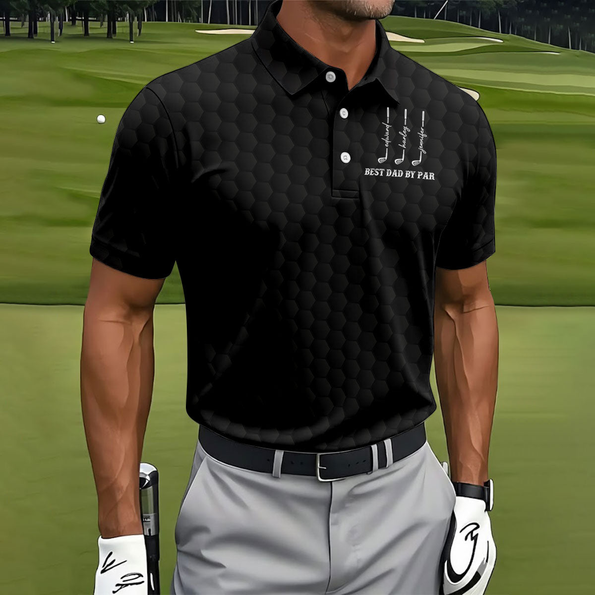 Best Dad By Par Father's Day Golf Shirt, Grandpa Golf Gift, Golf Gift For Dad, Polo Shirtor Men