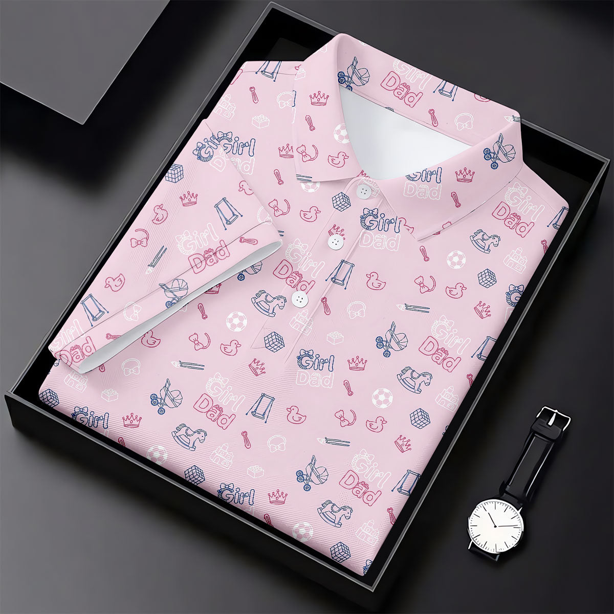 Girl Dad Father's Day Golf Shirt, Cute Golf Outfit, Polo Shirt Men, Golf Gift For Dad