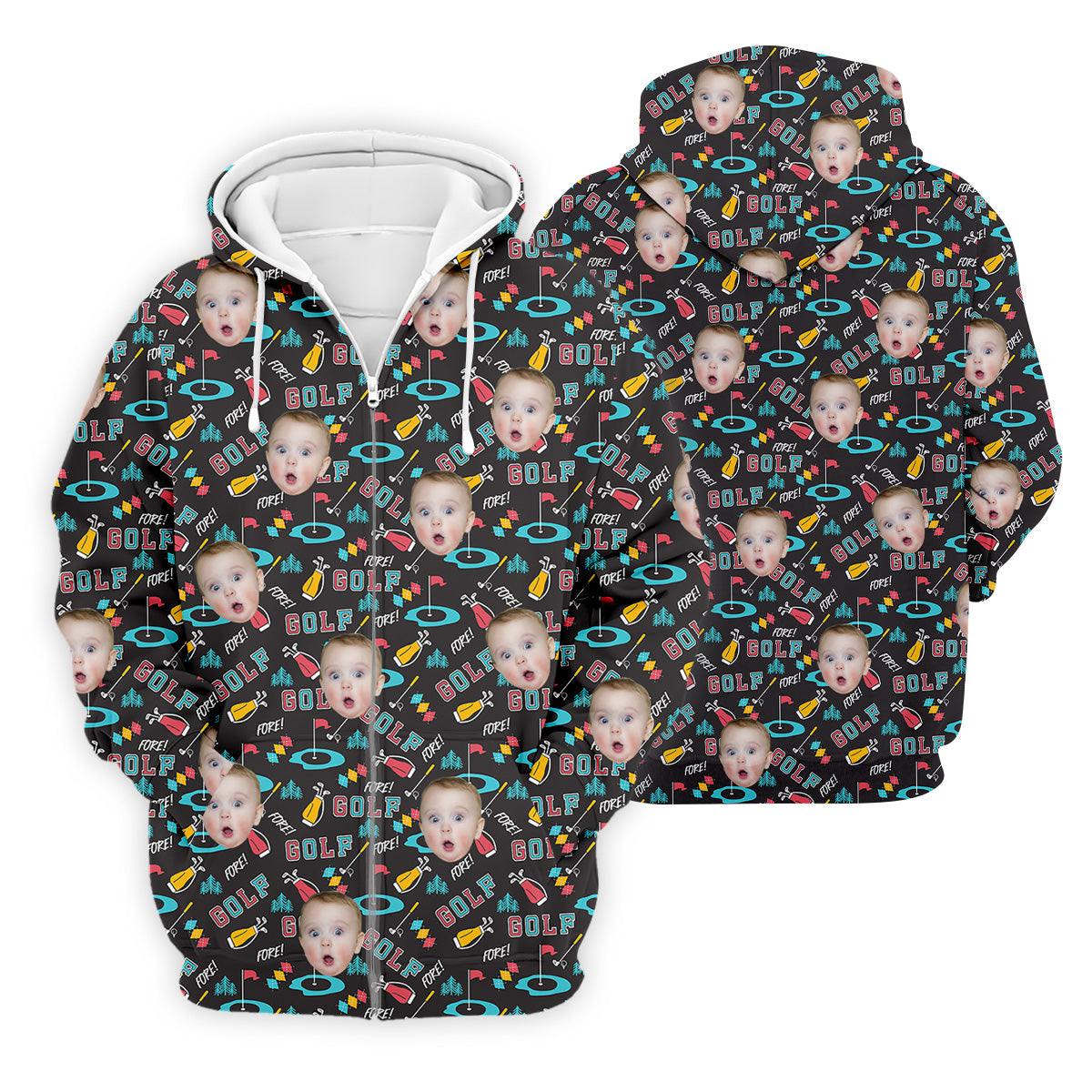 Custom Shirts With Faces, Funny Golf Polo ShirtGifts For The Golfing Dad, Golf Gift For Dad