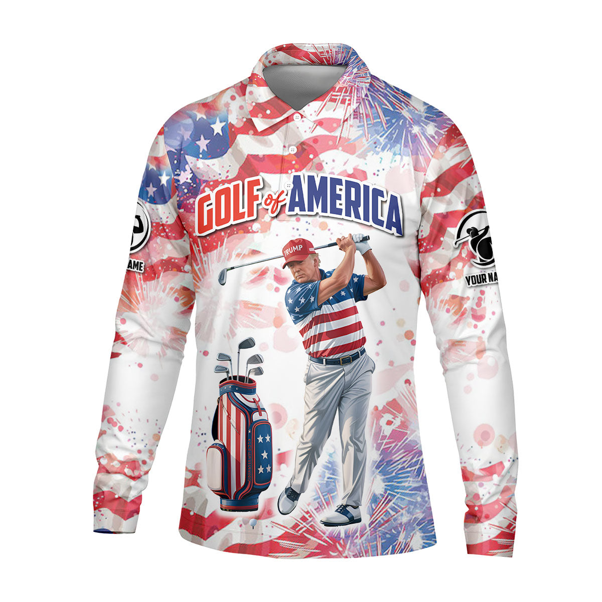 Golf Of America Men Golf Polo, Mens Patriotic Golf Shirts, Patriotic Golf Polo Shirt Golf Shirt For Men