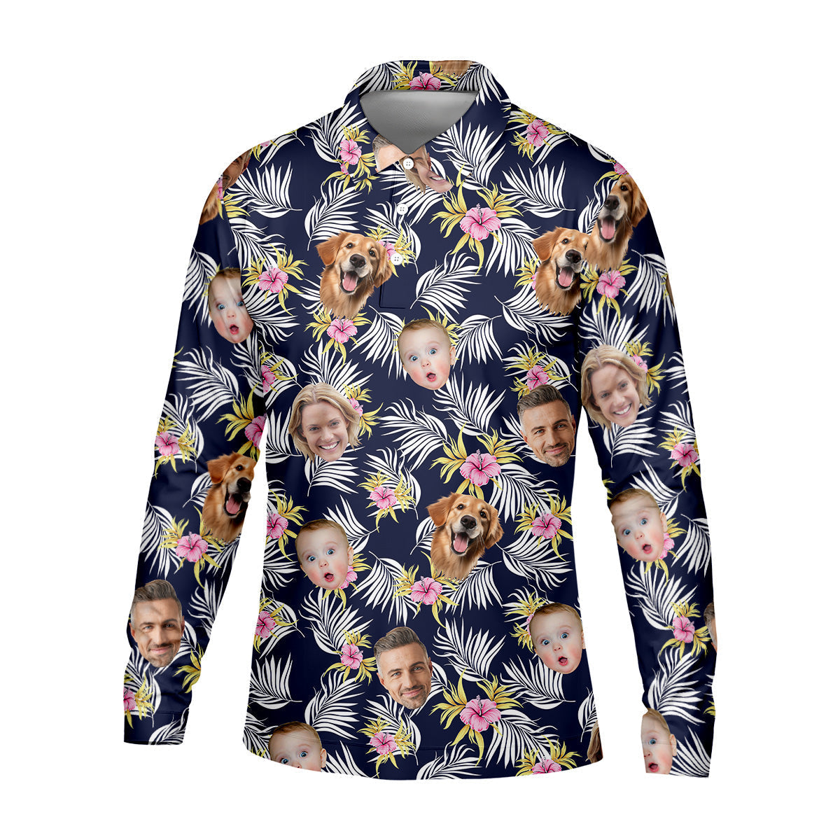 Hawaiian Golf Shirts, Floral Seamless Pattern, Hawaiian Shirts With Faces, Mens Tropical Shirts