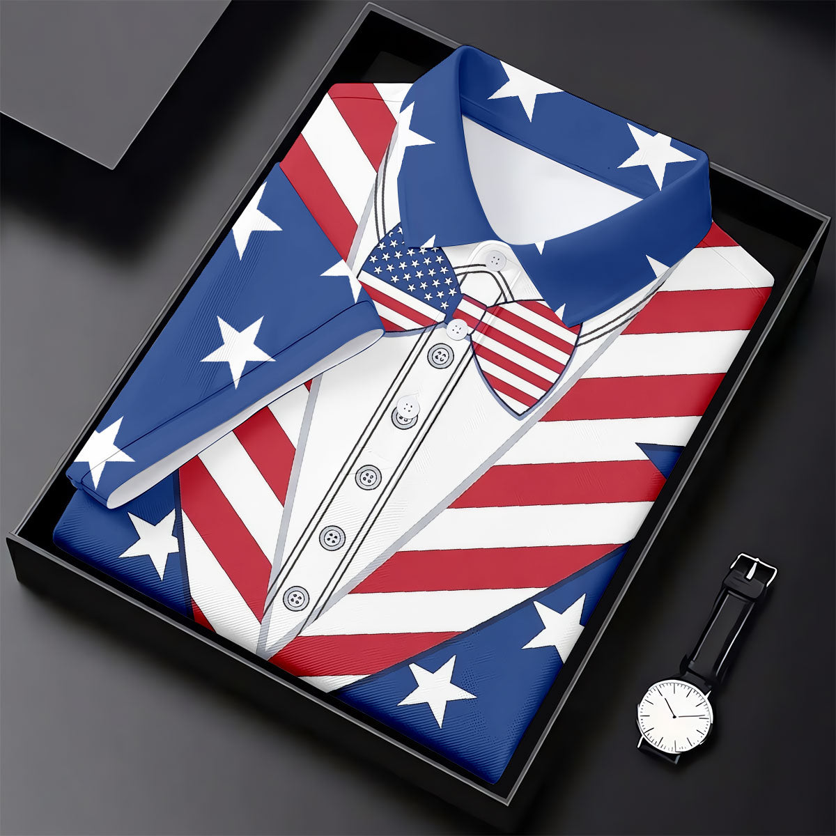 US Flag Costume Patriotic 4th Of July Golf Shirt, 250th Anniversary Polo Shirt Men
