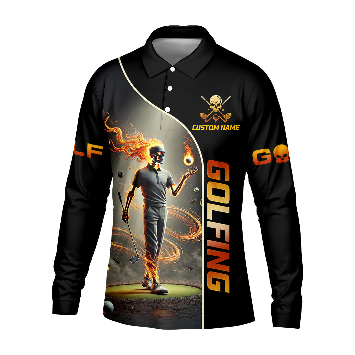 I Was One Under Today Custom Men's Golf Polo ShirtFunny Skull Golf Shirt, Dad Golf Gift