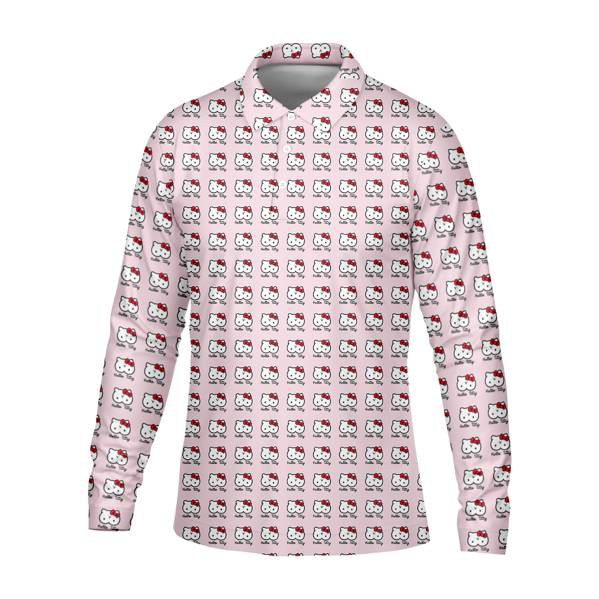 Kity Cat Funny Men's Golf Polo ShirtDad Golf Shirt, Christmas Golf Gift